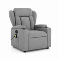 Fauteuil relax électrique inclinable gris en polyester avec porte-gobelets 88 x 93 x 103 cm