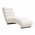 Méridienne incurvée crème en polyester bouclette 170 x 70 x 85 cm