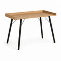 Bureau classique rectangulaire chêne clair et acier noir 120 x 60 x 75 cm