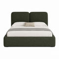 Lit coffre 160 x 200 cm vert foncé en polyester avec tête de lit capitonnée
