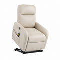 Fauteuil relax électrique releveur beige en similicuir PU 83 x 92 x 105 cm