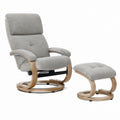 Fauteuil relax inclinable à bascule avec repose-pieds gris en polyester et contreplaqué 68 x 90 x 100 cm